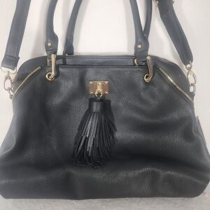 Big Buddha Women's Large Purse  Faux Leather Hobo Bag  Adjustable Strap Black